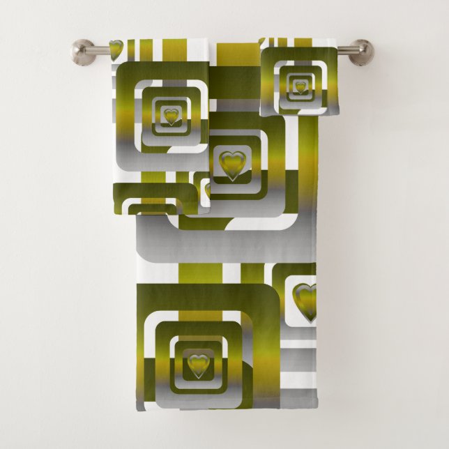 Conjunto De Toalhas Activate My Heart Pattern Silver (Insitu)