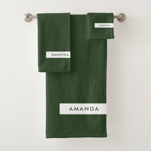 Conjunto De Toalhas Adicione seu nome - Mínimo Verde (Insitu)