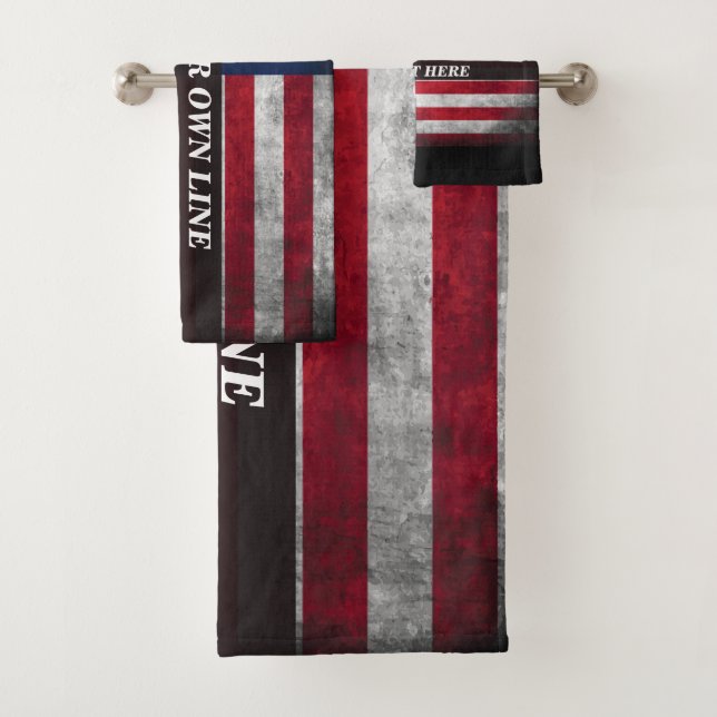 Conjunto De Toalhas Adicione seu texto na bandeira dos EUA (Insitu)