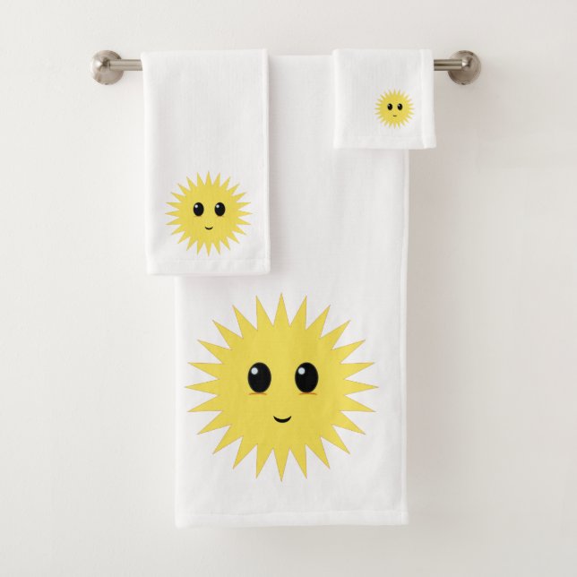Conjunto De Toalhas Adorável Sol Feliz (Insitu)