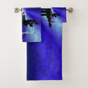 Conjunto De Toalhas Advento, Artdeco de Natal no Arco Verde Azul