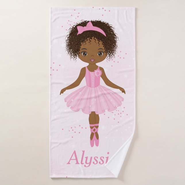 Conjunto De Toalhas African American Ballerina Pink Tutu Bath Towers (Toalha de Banho)