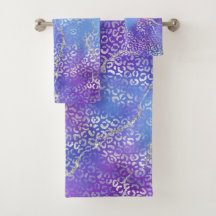 Agate Leopard Print Design in Purple and Silver