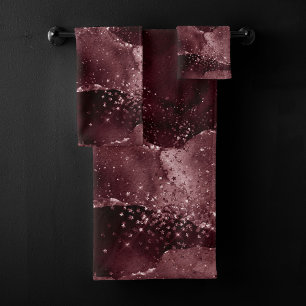 Conjunto De Toalhas Agato Roxo Moody  Toneladas de Jewel de Luxe Real