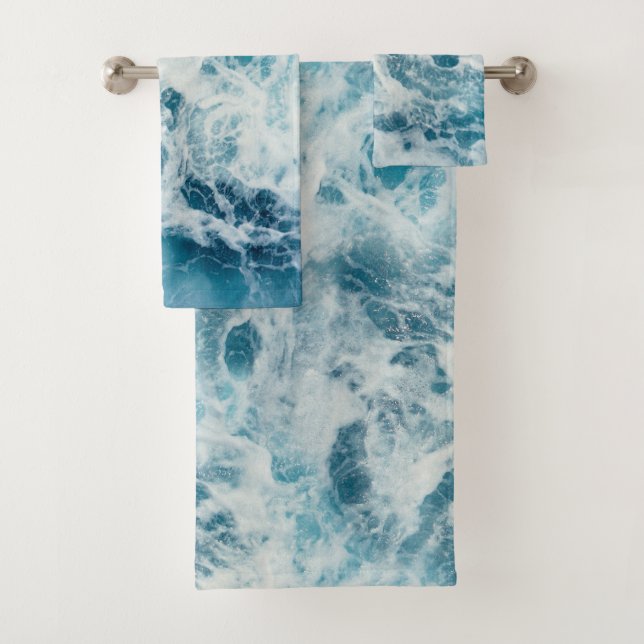 Conjunto De Toalhas Água do mar azul (Insitu)