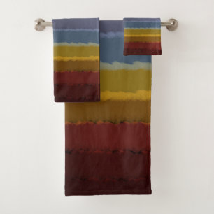 Conjunto De Toalhas Água Salgada Tempestuosa Aquarela Explosão de Cor 