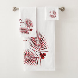 Conjunto De Toalhas Agulhas de pinheiro Xadrez de Buffalo Vermelho