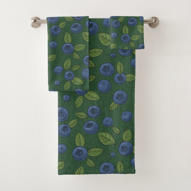 Conjunto De Toalhas Airelas no verde-escuro (Insitu)