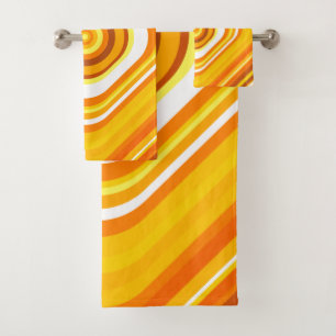 Conjunto De Toalhas Alaranjado, branco e amarelo Por do sol-Inspirou o