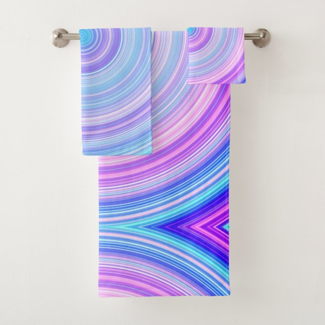 Conjunto De Toalhas Algodão Cor-De-Rosa Azul (Insitu)