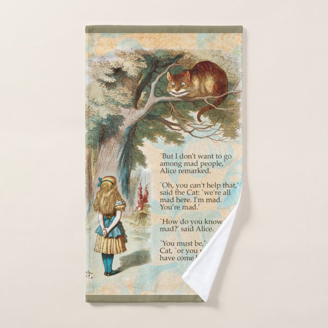 Conjunto De Toalhas Alice no País das Maravilhas Cheshire Cat Mad (Toalha de mão)
