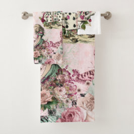 Conjunto De Toalhas Alice rosa elegante no País das Maravilhas