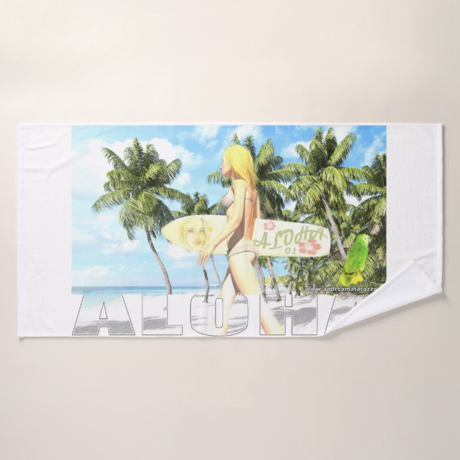 Conjunto De Toalhas Aloha 01  (Toalha de Banho)