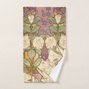 Conjunto De Toalhas Alphonse Mucha Estrelas Elegantes Art Nouveau Camé