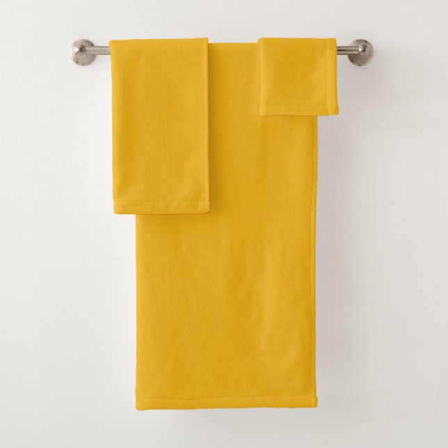 Conjunto De Toalhas Amarelo âmbar de girassol sólido (Insitu)