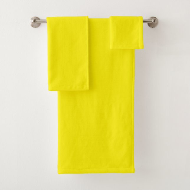 Conjunto De Toalhas Amarelo Brilhante : Cor Sólida Uniforme (Insitu)