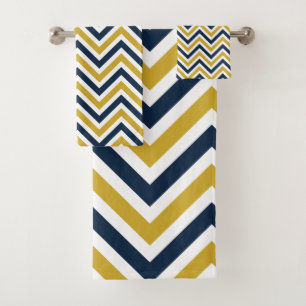 Conjunto De Toalhas Amarelo colorido moderno e azul da mostarda do