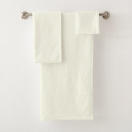 Conjunto De Toalhas Amarelo Macio Pálido Branco Cor Sólida Pastel