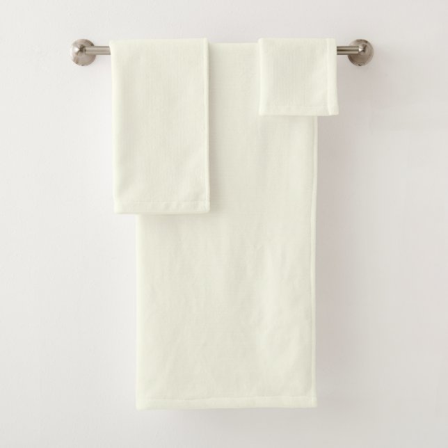 Conjunto De Toalhas Amarelo Macio Pálido Branco Cor Sólida Pastel (Insitu)