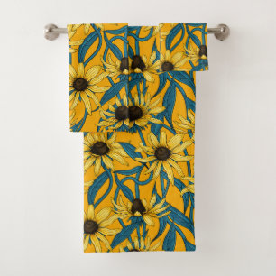 Conjunto De Toalhas Amarelo Rudbekia em amarelo