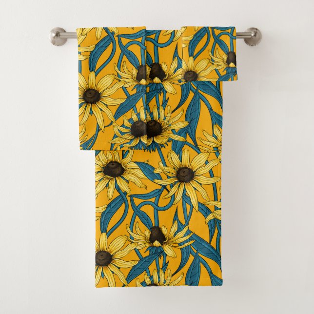 Conjunto De Toalhas Amarelo Rudbekia em amarelo (Insitu)