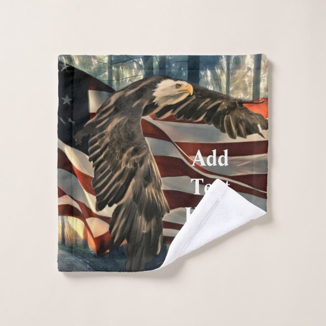 Conjunto De Toalhas American Flag Bald Eagle (Pano de lavar)