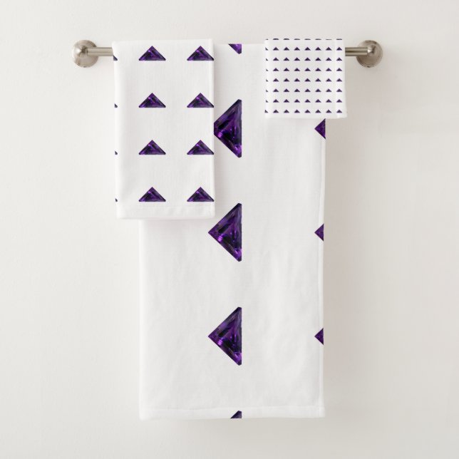 Conjunto De Toalhas Ametist Triangle, Fevereiro Birthstone, Roxo (Insitu)