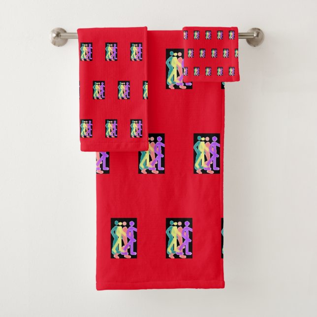 Conjunto De Toalhas Amigos a empilhar vermelho (Insitu)