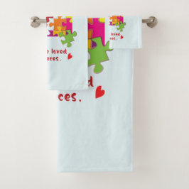 Conjunto De Toalhas Amo ao Quebra-cabeça de Aniversário para Pedaços