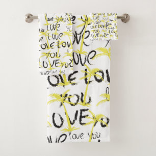 Conjunto De Toalhas Amo-Te A Enviar Palavras De Arte Verão