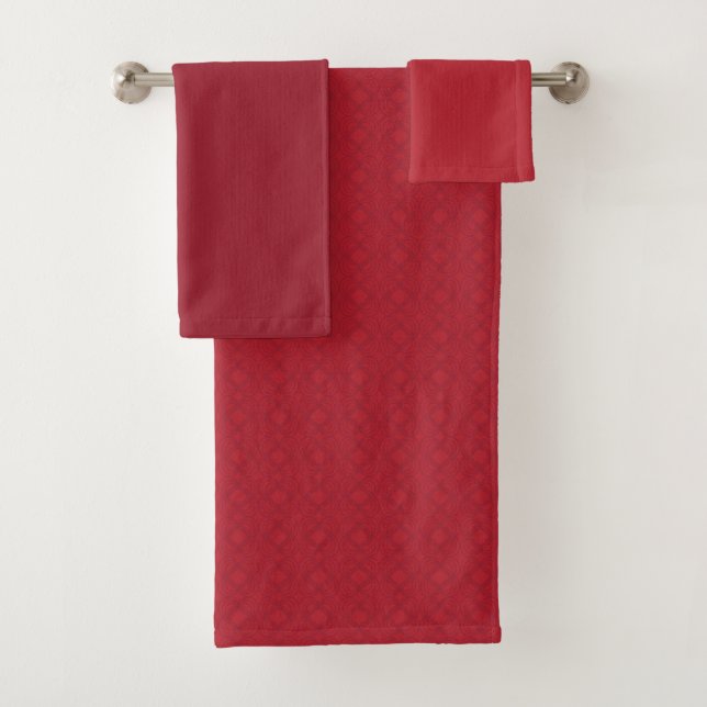Conjunto De Toalhas Amor de Borboleta | Renda Vermelha Profunda Com Co (Insitu)
