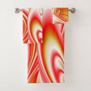 Conjunto De Toalhas Amor e Abstrato 3D Rainbowart Dourado
