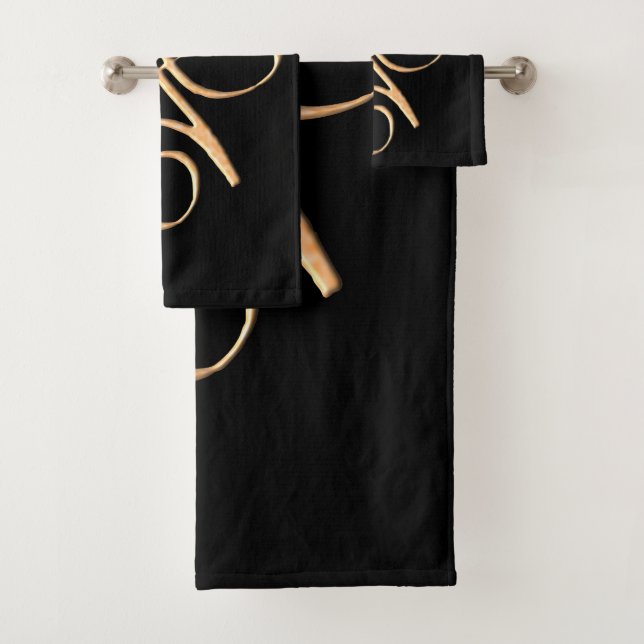 Conjunto De Toalhas Amor Incondicional Dourado (Insitu)
