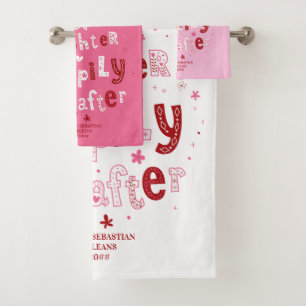 Conjunto De Toalhas Amor Rir Feliz Nunca Personalizado Casamento