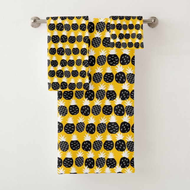 Conjunto De Toalhas Ananás preto (Insitu)