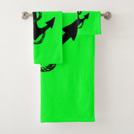 Conjunto De Toalhas ANCHOR náutico brilhante + ROPE |