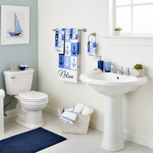 Conjunto De Toalhas Anchors personalized bath towel set (Criador carregado)