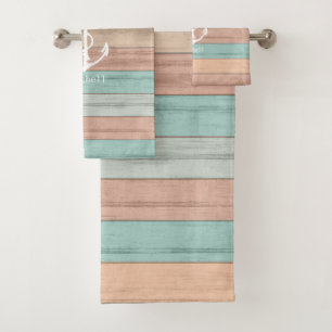 Conjunto De Toalhas Âncora de madeira de praia de Sandy, meteorizada n