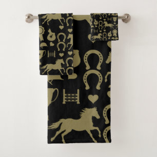 Conjunto De Toalhas Anel Horseback Dourado