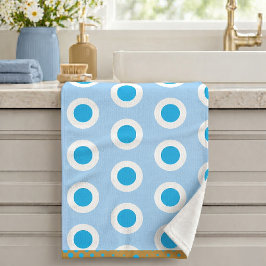 Conjunto De Toalhas Anel Moderno com Padrão de Círculo Azul Claro Ouro