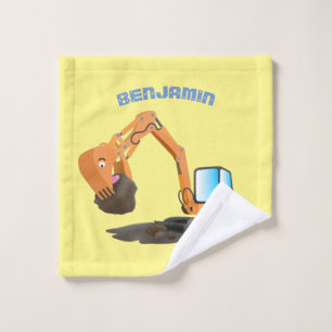 Conjunto De Toalhas Animação do escavador laranja-claro