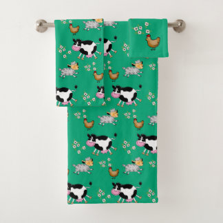Conjunto De Toalhas animais de fazenda engraçados