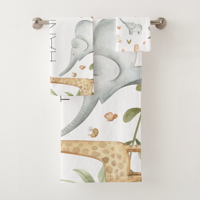 Conjunto De Toalhas Animais de safari de floresta personalizados toalh (Insitu)