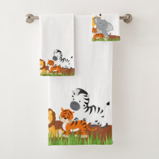 Conjunto De Toalhas Animal bonito do bebê da selva