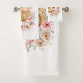 Conjunto De Toalhas Animal Floral Selvagem Fofo