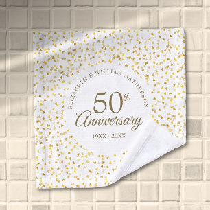 Conjunto De Toalhas Aniversário de 50 anos de Casamento Corações de Am