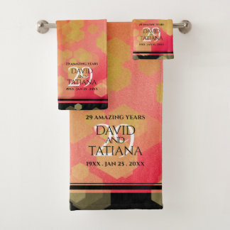 Conjunto De Toalhas Aniversário de Casamento da Elegante 29 Garnet