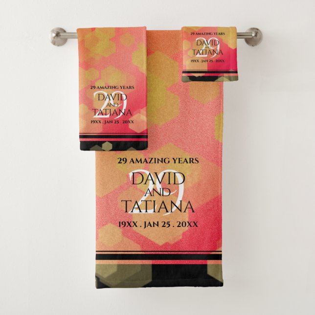 Conjunto De Toalhas Aniversário de Casamento da Elegante 29 Garnet (Insitu)