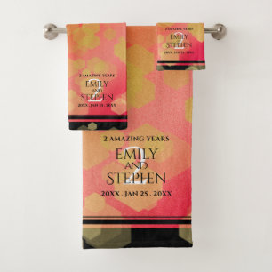 Conjunto De Toalhas Aniversário de Casamento de Garnet do segundo Eleg