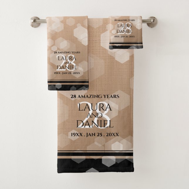 Conjunto De Toalhas Aniversário de Casamento Linen 28 (Insitu)